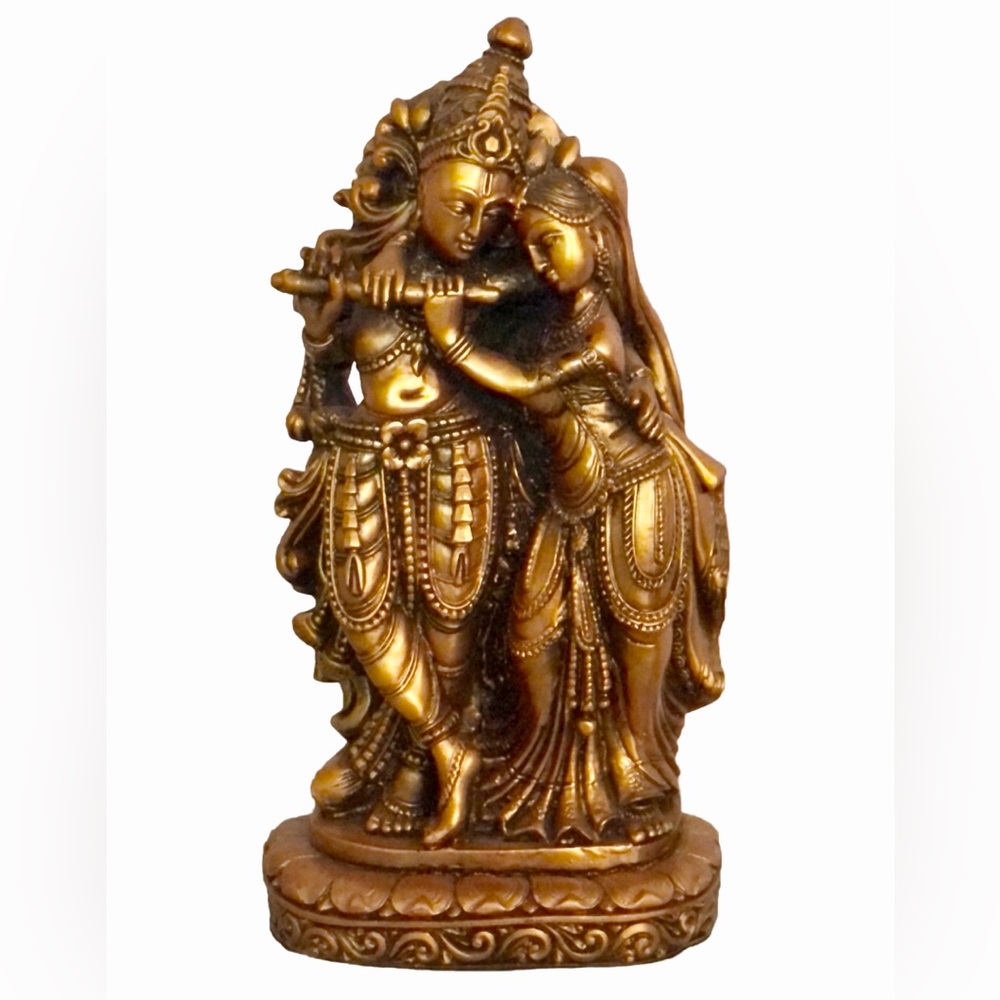 Vintage Thai Musician Flute Bookend-Style 8” Resin Figurine